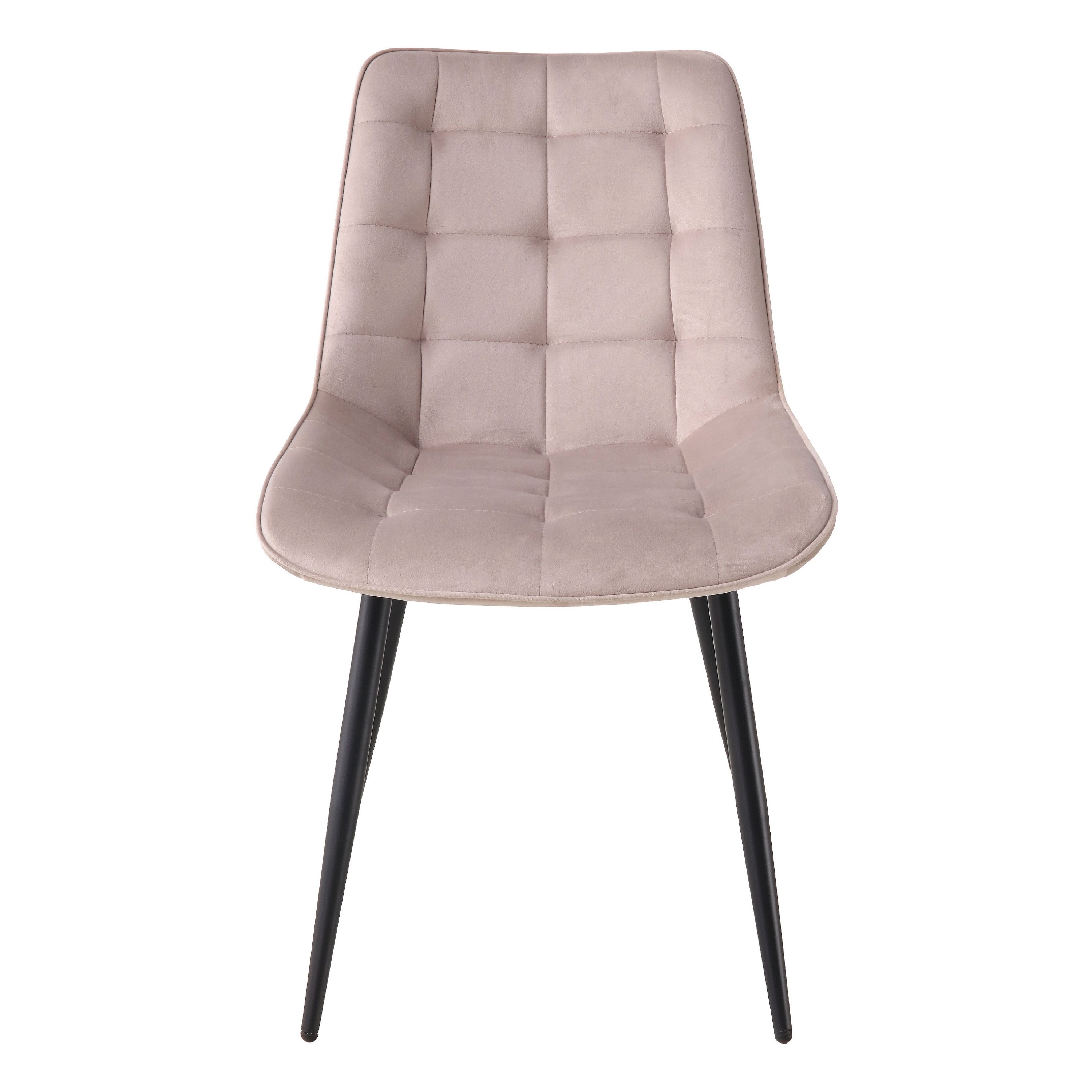 BHS LIVING Esszimmerstuhl, Küchenstuhl, Stuhl für den Wartebereich SERENA Polstersessel mit Samtstoff creme 55x53x88 cm